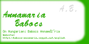 annamaria babocs business card